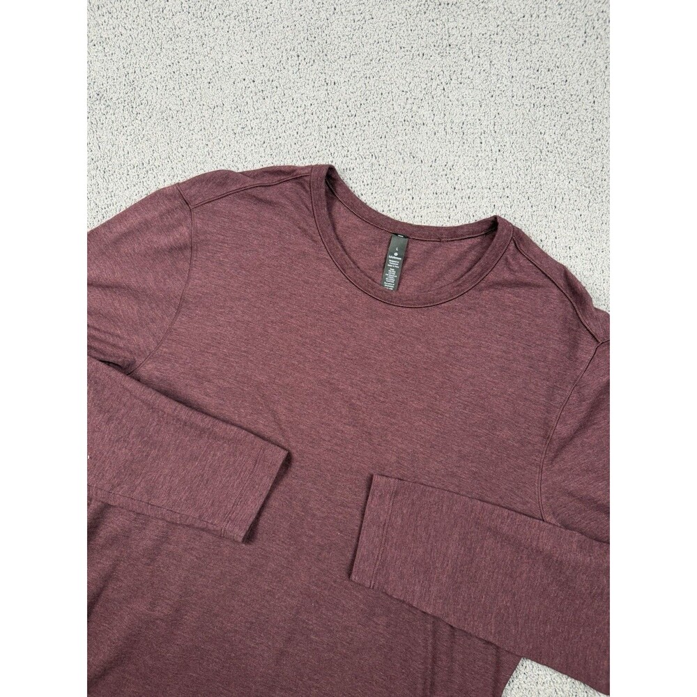 Lululemon Shirt Mens L Maroon Long Sleeve Performance Athletic Top Tee